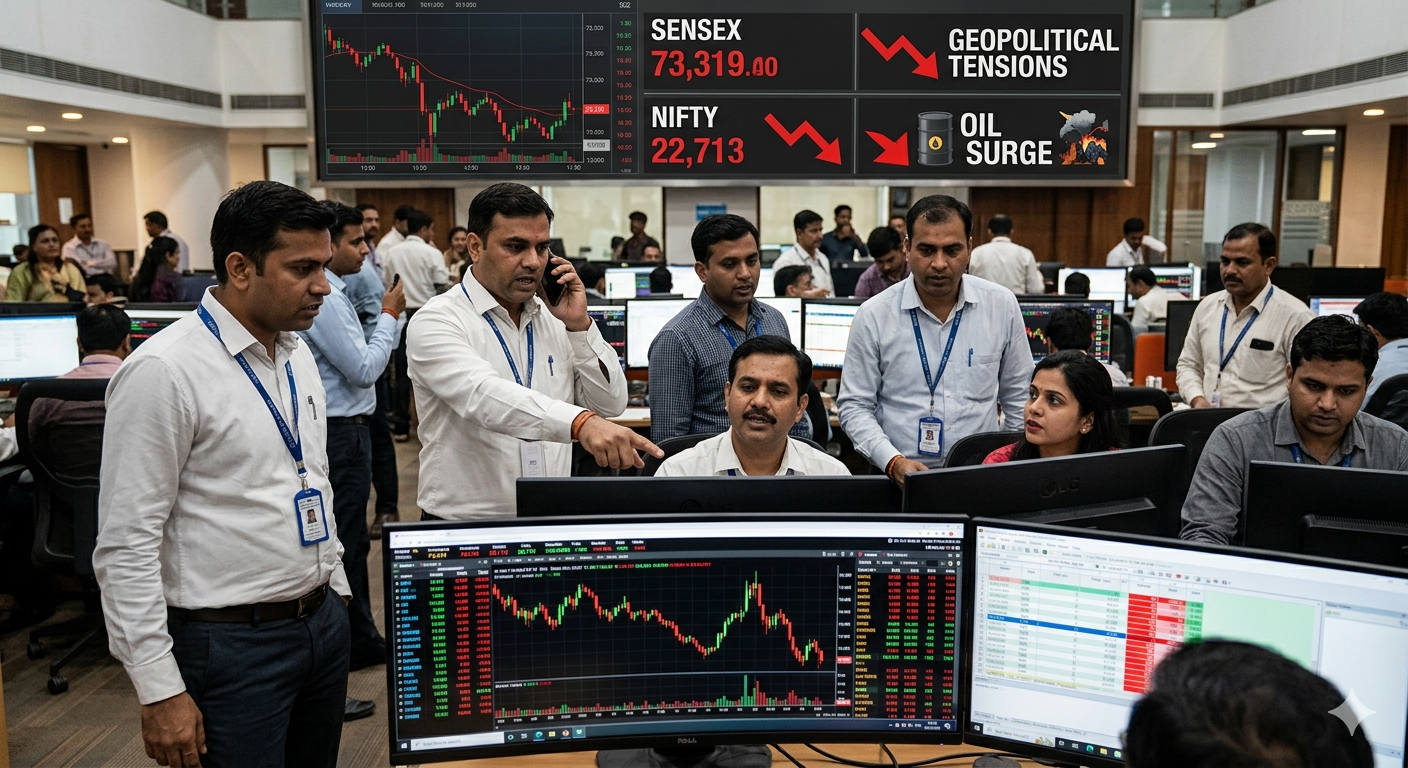 अमेरिका-इराण तणावाचा भारतीय शेअर बाजारावर परिणाम; आठवड्याची सुरुवात अस्थिरतेने