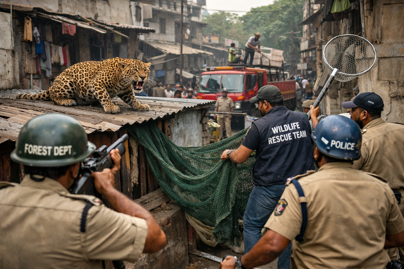 मुक्ताईनगर विश्रामगृह परिसरात बिबट्याचा वावर; वन विभाग आणि पोलीस यंत्रणा सतर्क, रेस्क्यू ऑपरेशन सुरू.