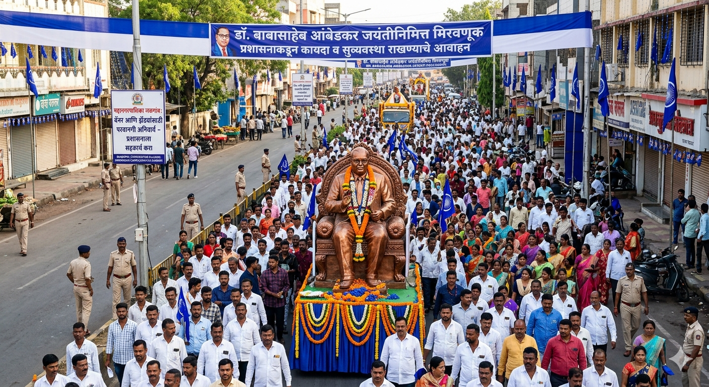 डॉ. बाबासाहेब आंबेडकर जयंतीनिमित्त जळगावात बाजार बंदीचे आदेश बॅनर-झेंड्यांवरही कडक नियम; जळगावात आंबेडकर जयंतीनिमित्त प्रशासन सक्रिय