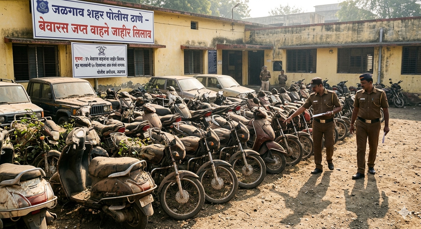 शहर पोलीस ठाण्यातील ४५ बेवारस वाहनांचा जाहीर लिलाव होणार